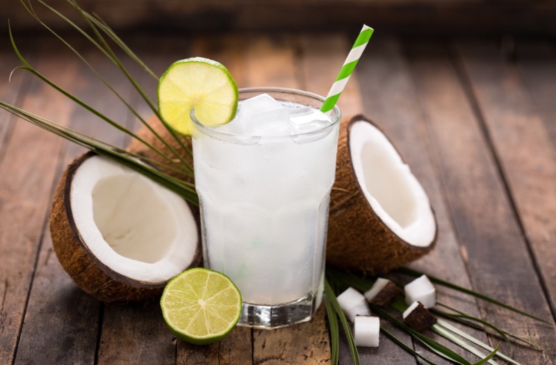 Coconut water and lemon