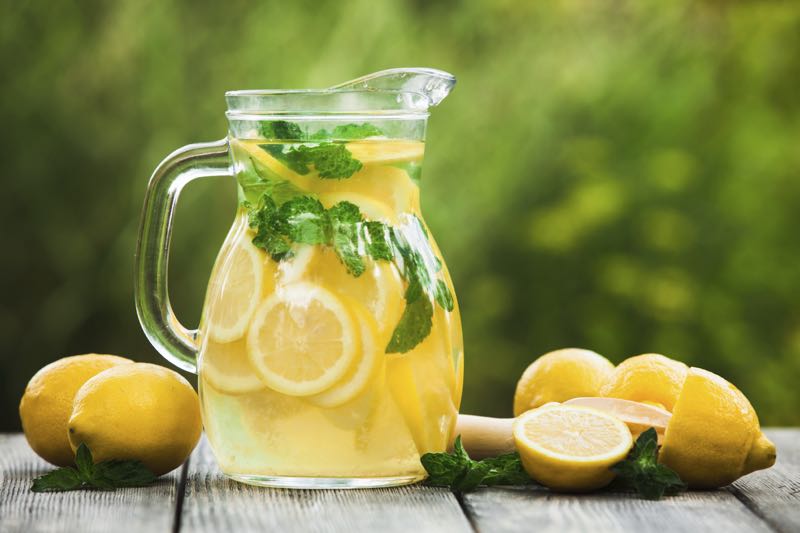 Mint and lemon water