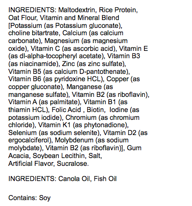 Soylent Ingredient List