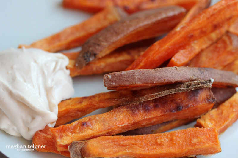 Crispy Baked Sweet Potato Fries + Cashew Mayo