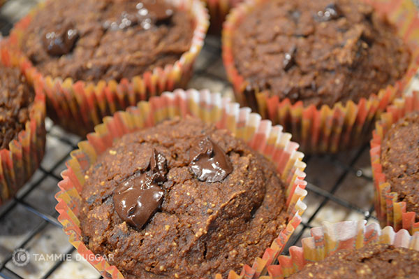 Double Dark Chocolate Pumpkin Muffins