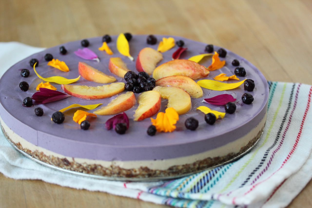 Wild Blueberry Peach Dairy-Free Cheesecake