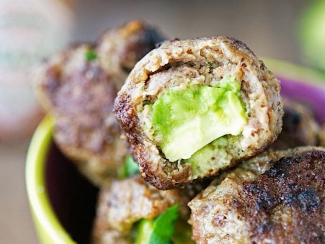 Keto Diet Avocado Stuffed Meatballs