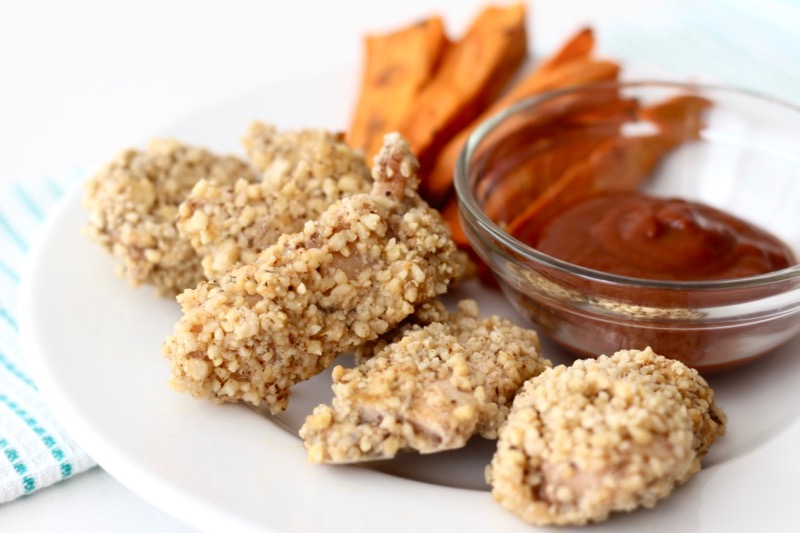 Gluten-Free Chicken Fingers with Cashew Coating