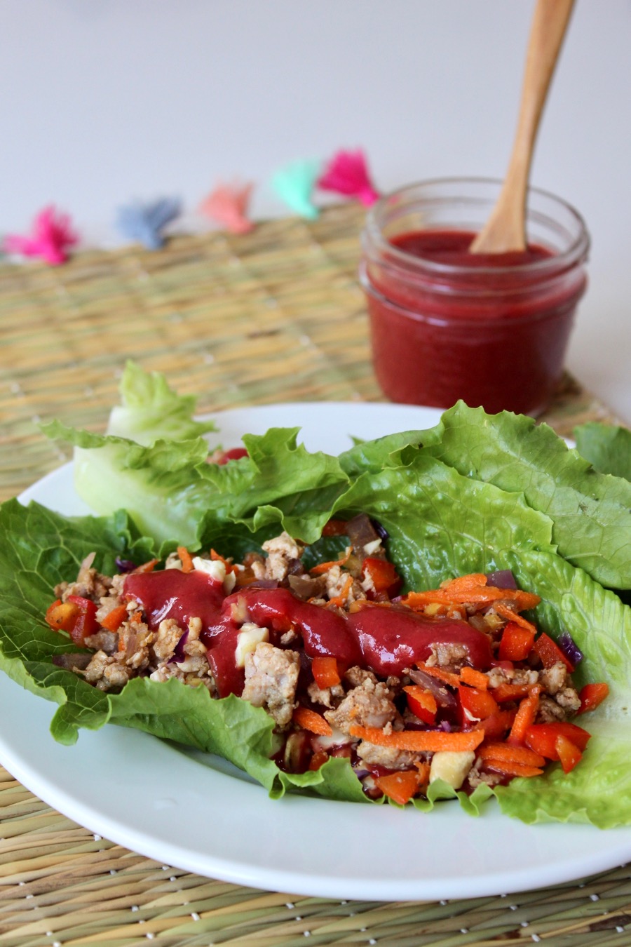 Turkey Lettuce Wraps Plum Sauce