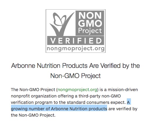 Arbonne Not GMO Free