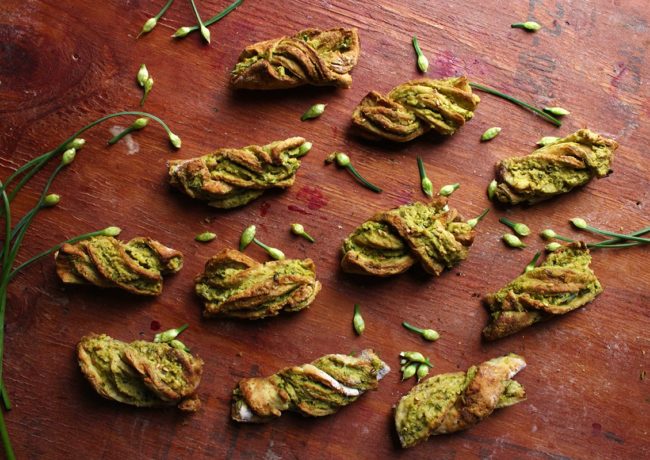 Bite-Sized Snacks - Chive and Tahini Mini Twists