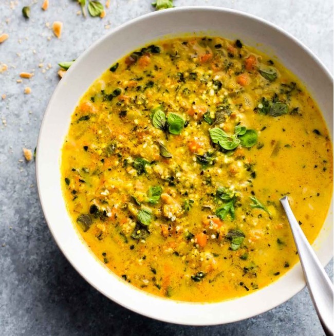 Curried Cauliflower Rice Dairy-Free Soup