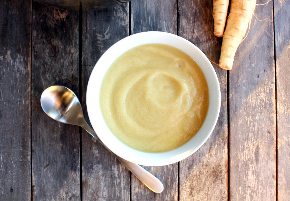 Dairy-Free Parsnip Cumin Soup - eat healthy at work