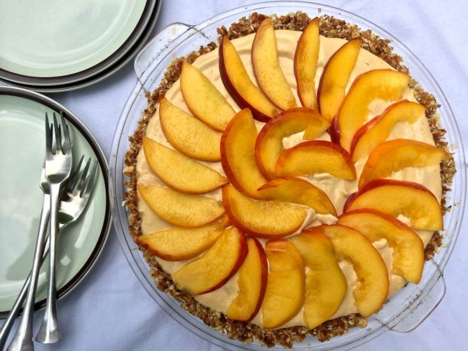 Dairy-Free-Peach-Cream-Pie - Cooling Summer Recipes