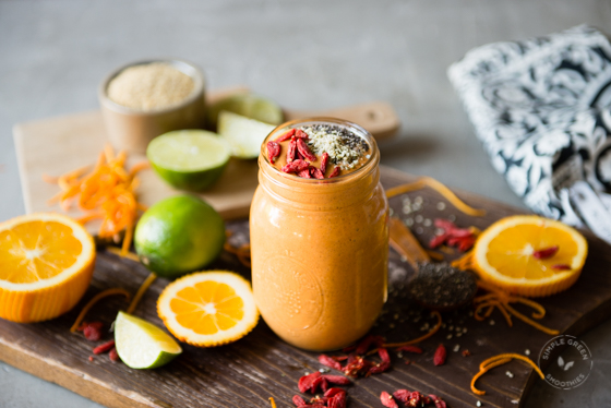 Goji Berry Orange Protein Smoothie