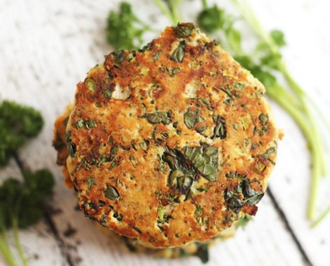 Kale + Broccoli Salmon Burgers - Best Burger Recipes