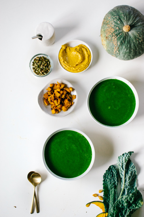 Miso Kale Soup with Kabocha Cream