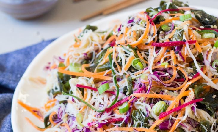 Gluten-Free Rice Noodle Salad with Sesame Dressing - Cooling Summer Recipes