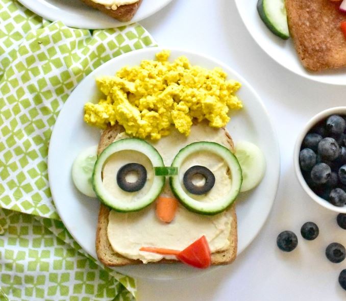 Silly Face Hummus Toasts - Top 25 Kid-Friendly Food Blogs