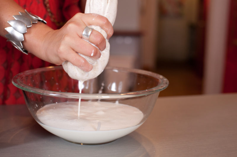 How to use a nut milk bag