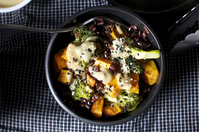 Vegan Miso Veggie Bowl - fermented foods