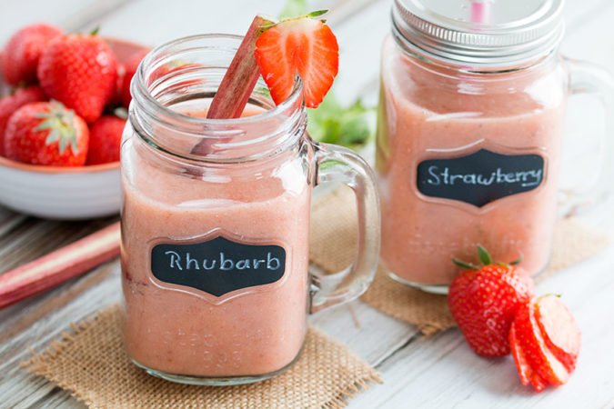 Rhubarb Strawberry Smoothie - Spring Recipe Roundup